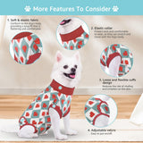 Comwish Small Recovery Suit for Dogs, Dog Recovery Suit Male Female Post Spay, Neuter, Abdominal Surgery Recovery Suit with an Inner Layer Pocket, Prevent Licking Soft Breathable Cotton (Red Heart)