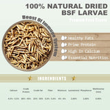 Amzey 11 LBS Dried Black Soldier Fly Larva - 100% Natural BSF Larvae - 85X More Calcium Than Mealworms - High Calcium Treats for Chickens, Birds, Reptiles, Hedgehog, Geckos, Turtles