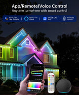 SMAVISTA Smart Permanent Outdoor Lights, 100ft with 72 LED RGB String Lights, IP67 Waterproof Eaves Light with 44 Scene Modes for Easter Christmas Birthday Holiday Party Gift, APP/Voice/Remote Control