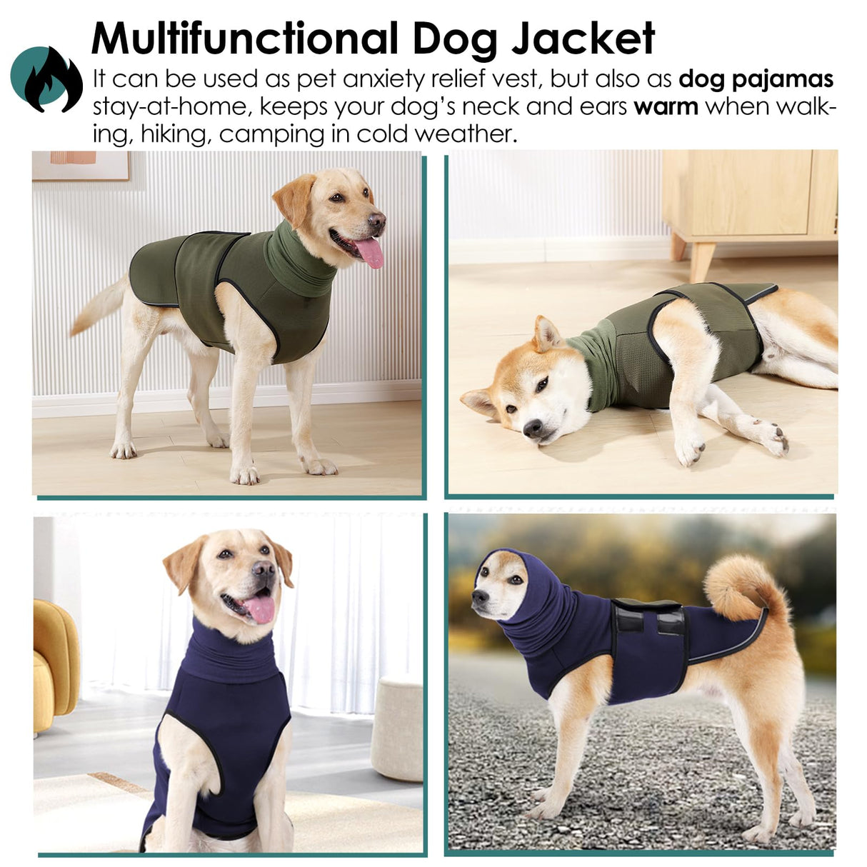 AOFITEE Extra-Large Dog Anxiety Vest, Thunder Jacket for Dogs Anxiety, Breathable Pets Calming Shirt for Fireworks, Thunder, Travel, Separation, Anti-Anxiety Pet Calming Vest with Collar, XXXL