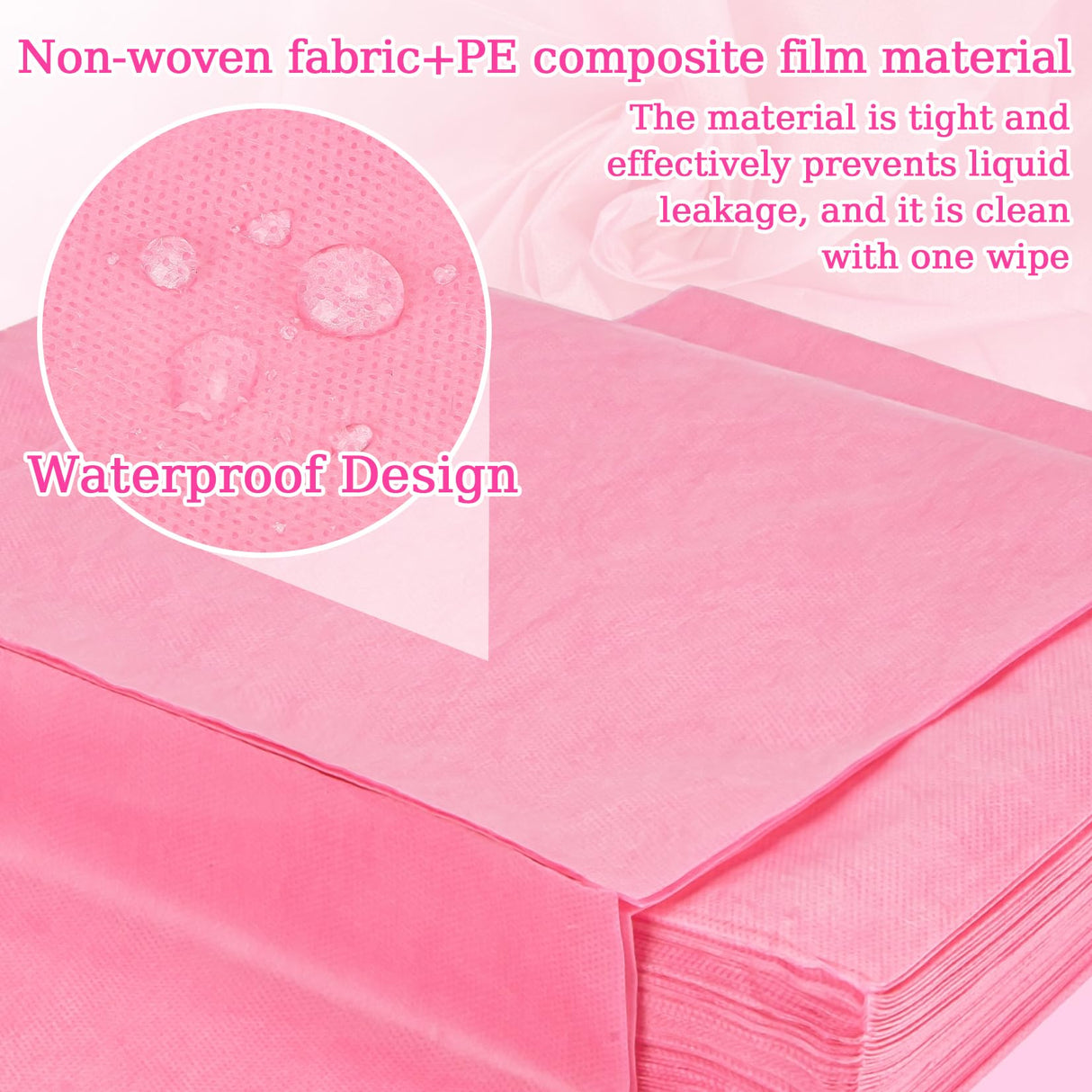 Massage Table Sheets - Disposable Bed Sheets 31" x 70" Waterproof Massage Table Cover Non-woven Disposable Bed Sheets for Travel, Massage, Spa, Tattoo, Beauty, Pink (18PCS) (24) (White) (24pcs pink)