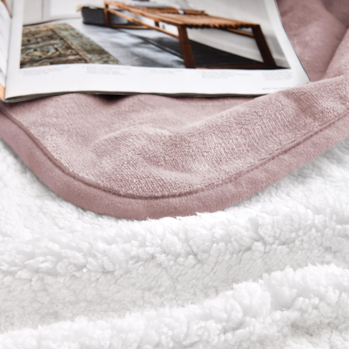 Yaning Waterproof Blanket for Bed Couch Sofa, Soft Liquid Pee Proof Pet Blanket for Dog Puppy Cat, Reversible Sherpa Fleece Furniture Protector (Dusty Pink, 50x60 inches)