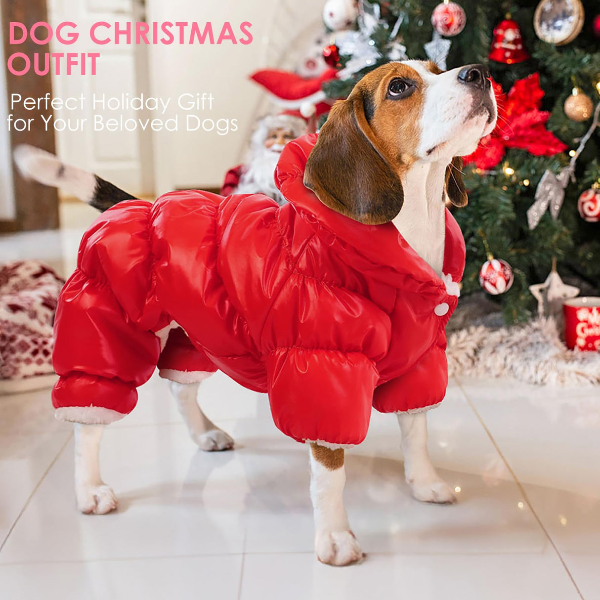 AOFITEE Dog Winter Coat, Waterproof Dog Jacket, Fullbody Dogs Winter Coat Snowsuit, Windproof Puppy Puffer Jacket Snow Suit with Legs, Pet Fleece Vest, Cold Weather Coats for Small Dogs, XL
