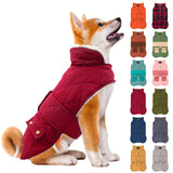 KYEESE Dog Coat Soft Pet Sweater for Cold Weather Waterproof Dogs Jacket with Fleece Lined Windproof Dog Coats for Small Dogs Thick Cat Clothes with Pocket Warm Pet Winter Puffer Coat with Leash Hole