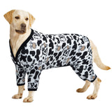 CuteBone Big Dog Clothes Pitbull Golden Retriever Post Surgery Suit Stretchy Calming Anxiety Pet Pajamas Shirts Shedding Suits Onesie for Medium/Large Sized Dogs Labrador Bully ZP16XL