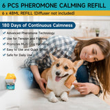 Woyamay Dog Calming Diffuser Refills - 6 Pack Dog Pheromones Calming Diffuser for Dog Anxiety Relief, Dog Pheromone Diffuser, 180 Days Pheromone Diffuser to Calm Dogs, Fits All Common Diffuser Heads