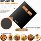 RINPIR 31pcs BBQ Grill Accessories Gifts for Men Dad, Heavy Duty Grilling Tools Gift Set for Father‘s Day, Stainless Steel BBQ Utensils Kit with Mats, Grill Brush in Carrying Bag Brown