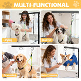 Rhncof Foldable Dog Grooming Arm : Adjustable Height 26-40 - for Dog Grooming Table - with Dog Grooming Hammock & No-Sit Holders-Grooming Restraint for Small Medium Dogs at Home or Salon