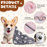 Chumia 40 Pcs Dog Blankets Soft Fluffy Fleece Washable Puppy Sleep Blankets Small Mat for Pets Throw Warm Bed Mat for Dog Puppy Cat (Grey,Heart,Star,Paw,Bone)