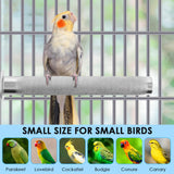 KATUMO Bird Perch - Stainless Steel - Rough Surface Stand for Small to Medium Parrots (9.8 x 1.0 inch)