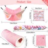 Hamiledyi Ferret Hammock 5 Pack Sugar Glider Climbing Ropes Toys Rat Hanging Tunnel Hammock Swing Squirrel Hideout Bed Cage Accessories for Mouse Hamster Chinchilla Small Animals