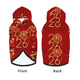 Year of The Horse 2026 Happy Chinese New Year Dog Hoodie Pullover Pet Costume Outfit Clothes for Medium Large Dogs Pet Sweater with Hat Hooded Sweatshirt Coat Small