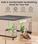 Turtle Basking Platform for 18-19 Inchs Wide Aquariums - Last Long Stainless Steel Supports & Mesh, Non-Slip Ramp for Aquatic Turtles, Turtle Tank Accessories (Extra Large)