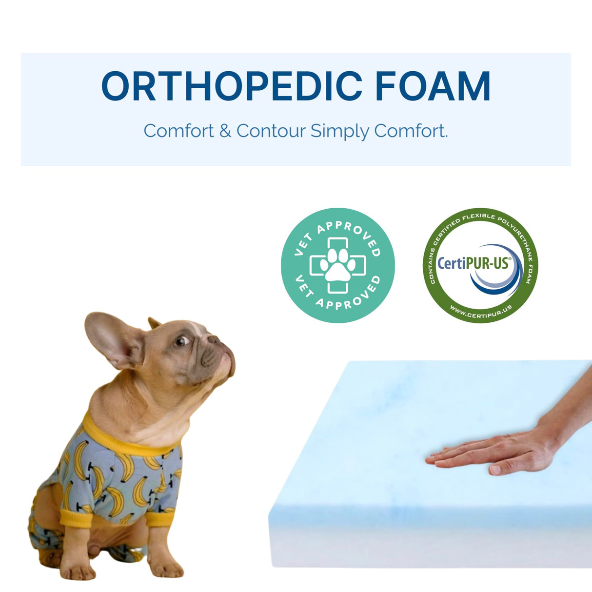 Pet Bed Foam Insert/Dog Bed Pad (3"x32"x40")