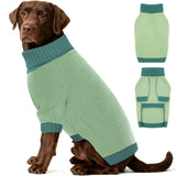 IKIPUKO Dog Sweater XXXL, Turtleneck Sweaters with Leash Hole, Soft Knit Pullover for Large Dogs Male Female, Winter Thermal Pet Sweaters for Doberman Labrador, Green 3XL