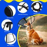 Lainergie Adjustable Soft Dog Cone Collar for After Surgery Recovery, Comfortable Pet Recovery Protective Collar for Medium Large Dogs, Elizabethan Dog Neck Collar (XL, Black)