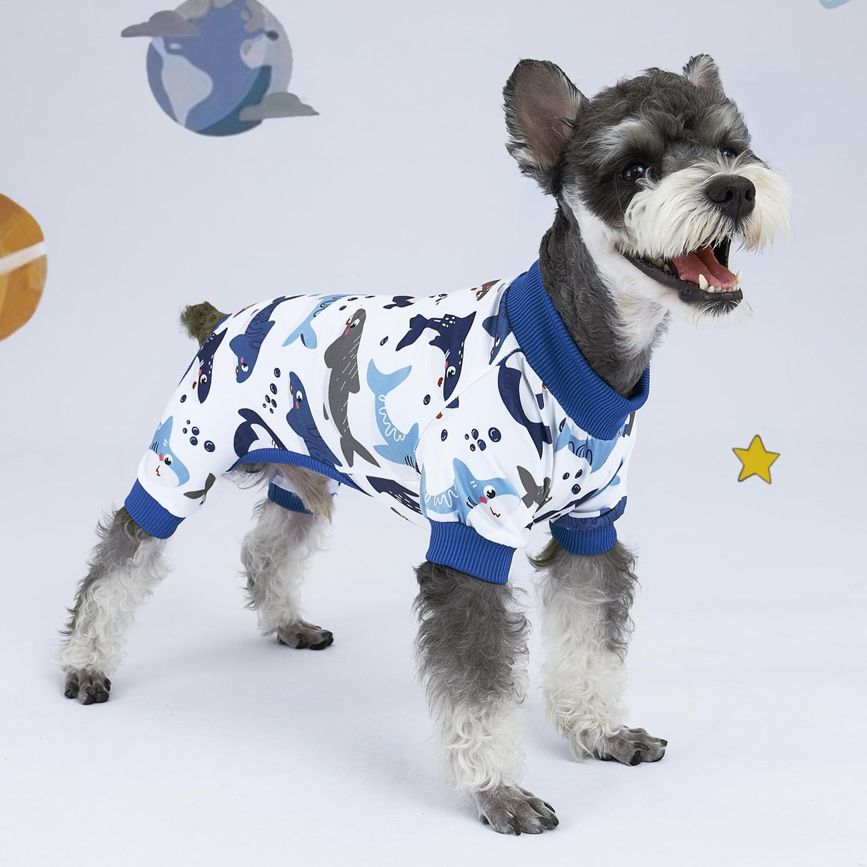 XPUDAC 4 Pack Dog Pajamas Comfy Strechy Doggie Pjs Puppy Clothes for Small Medium Dogs Boy Girl Cat Pet Outfits, L