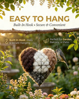 gbdyhup Handmade Alpaca Fiber Bird Nesting Heart, Outside Winter Tree Shelter for Wild Bird, Birds Nests Material Holder for Garden Art Birdhouse, Hummingbird Houses Nest Boxes for Birds Lovers (1PC)