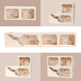 Tafit Hamster Hideout Wooden House Chamber Small Animals Pets Tunnel Exploring Toys Secret Peep Shed for Dwarf Hamsters, Syrian Hamsters, Gerbils, Hedgehogs, Rats, Mice (Living Room)