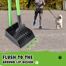 Load image into Gallery viewer, MXF Pooper Scooper, Dog Pooper Scooper Long Handle Stainless Metal Tray and Rake Set for Medium Small Dogs Heavy Duty - Use on Grass, Dirt or Gravel - Pet Supplies (Green)
