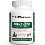 Real Mushrooms Turkey Tail Capsules for Pets –Cat Probiotics & Dog Vitamins – Organic Mushroom Supplement for Dogs & Cats – Supports Daily Balance & Well-Being Non-GMO, 90 ct