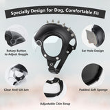 Dog Helmet for Small Breed Cool Pet Motorcycle Helmet with Drop-Down Clear Visor (with Rivets)
