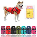 Furry King Dog Winter Coat with Harness, 7 Colors, Waterproof, Fleece Lined. (Red, X-Large)