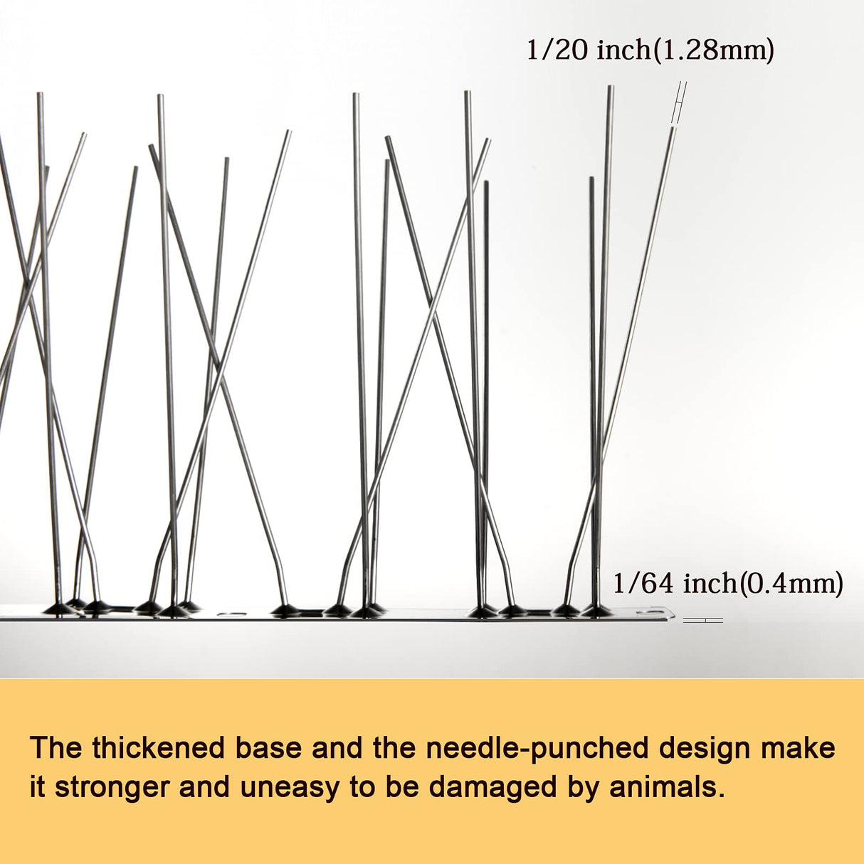 OFFO Bird Spikes with Stainless Steel Base, Durable Bird Repellent Spikes Arrow Pigeon Spikes Fence Kit for Deterring Small Bird, Crows and Woodpeckers, Covers 17 Feet(5.2m)