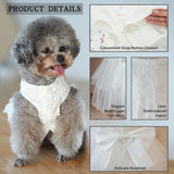 Dog Dress,Pet Wedding Dress Princess Formal Tutu Skirt with Bowknot,Puppy Birthday Party Outfit Apparel Girl for Dogs Cats (White Lace, XX-Large)
