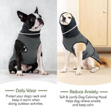 KOESON Dog Calming Hoodie, Pet Thunder Jacket with Ear Wrap, Breathable Dog Anti-Anxiety Vest for Thunder, Fireworks, Travel, Separation, Comfort Pet Anxiety Relief Wrap, Grey M