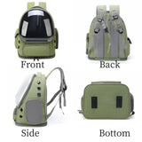 Cat Bubble Backpack,Breathable Cat Backpack Carrier Large Space Pet Travel Carrier for Kitty Small Dogs up to 15lbs,Transparent Cat Carrier for Hiking Camping Outdoor Travel (Green)
