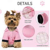 NIULA Dog Leather Jacket - Cute Leather Dog Jackets Motorcycle Clothes with Buttons Pet Waterproof Winter Coat for Small Medium Dogs(Pink, XL)