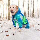 Dog Hoodies Winter Coat for Large Medium Dogs, Pullover 6 Legs Warm Coat Hooded Sweatshirt, Fleece Hoodie for Cold Weather (Bandhnu Green, 5X-Large)