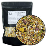 KikiBirds Feather Shine High Potency Blend with Bee Pollen & Freeze-Dried Sprouts - Premium Parrot Food for Molting, Breeding & Growth - Omega Rich | 17.5% Plant Protein | USA-Made