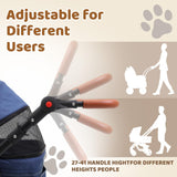 All-Terrain Pet Stroller for 2 Small Dogs/Cats, Heavy Duty 4-Wheel Dog Stroller for Medium Dogs up to 20 lbs, Foldable Pet Pram with Storage Basket, Cup Holder, Adjustable Handle & Weatherproof Cover