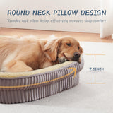 DEBANG HOME Orthopedic Dog Bed for Medium Dogs Breeds, High Density Egg Crate Foam Dog Sofa Beds,Oval Kennel Bed, Pet Couch Bed with Four Sided Bolster, Removable Washable Cover& Non-Slip Bottom