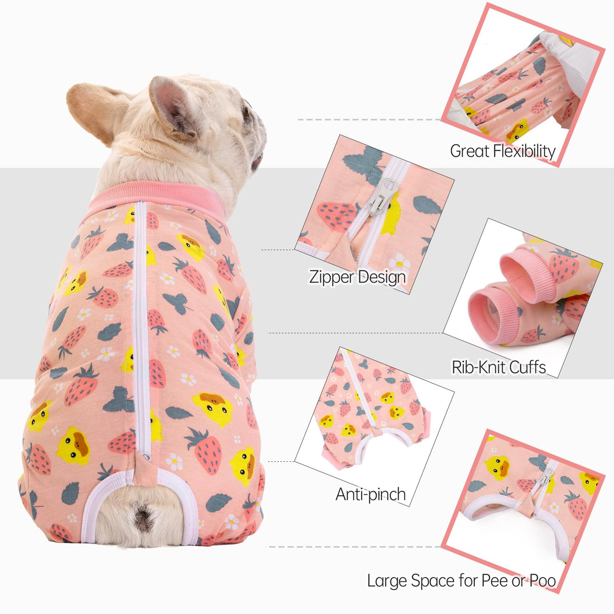 Dog Surgery Recovery Suits, Puppy After Surgery Onesie for Female Dogs, Post Surgical Recovery Onesies French Bulldogs, Small Dogs Pajamas Long Sleeve for Shedding Skin Disease