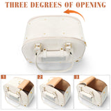 PetsHome Dog Carrier Purse, Pet Carrier, Waterproof Premium Leather Pet Travel Portable Bag for Cat and Small Dog Home & Outdoor Medium Beige