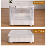 Cat Drying Box | Anti-Hair Flying | Transparent Foldable Pet Drying Room | Drying Cage for Cat and Small Dogs | Without Hair Dryer (Transparent White, Medium)