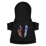 Wings America and El Flag Flags Clothes Dog Apparel Pet Supplies for Small Large Pet Puppy Cat Costumes Suit with Hat Hoodie Sweatshirt XS