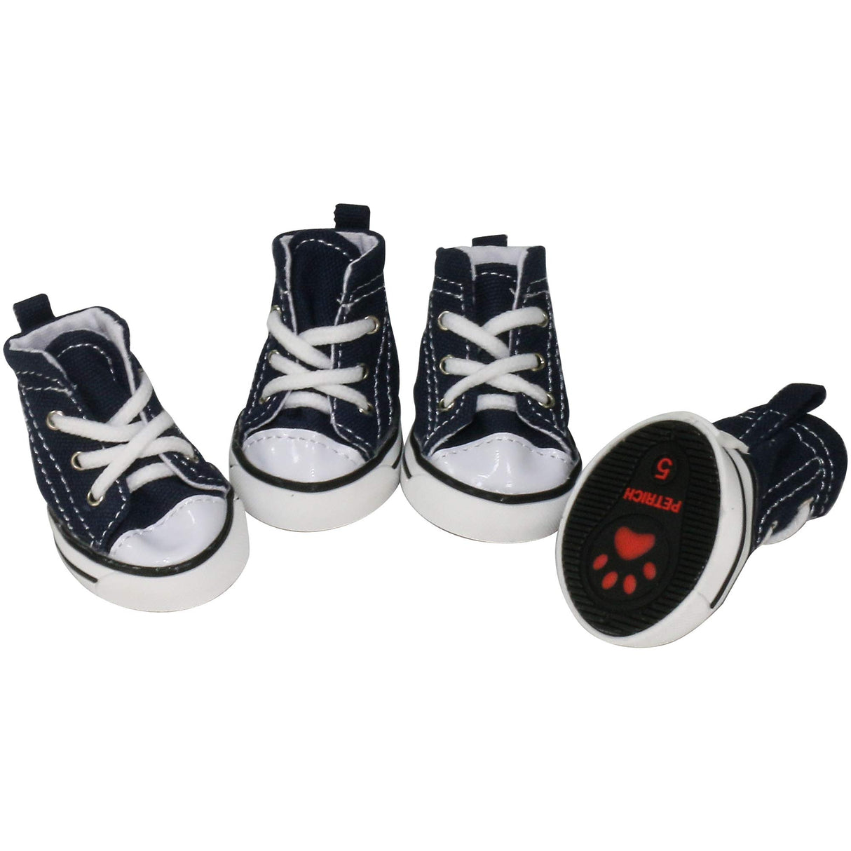 URBEST 4 Pcs Pet Dog Puppy Canvas Sport Shoes, Sneaker Boots, Outdoor Nonslip Causal Shoes (2#, Blue)
