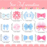 Jexine 100 Pcs/ 50 Pairs Dog Hair Bows with Rubber Bands Puppy Hair Bows Grooming Accessories Multicolor Small Pet Handmade Bowknot for Puppy Pet Girl Female Accessories
