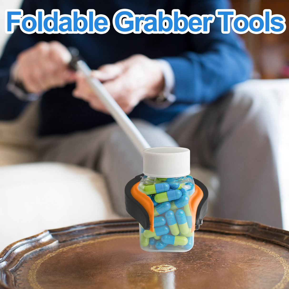 Tottist 6 Pack Grabber Reacher Tool for Elderly, 32" Extra Long Litter Stick Lightweight Handy Claw Grabber for Arm Extension Garbage Gripper Trash Pick up Litter Picker Garden(Orange)