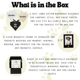 Dog Bridal, Wedding Gift Box – 3 Cotton Bandanas (My Parents are Getting Married, Just Married, She Said Yes!) & Magnetic Photo Frame 2.5" x3,5 |Red, One Size (332)