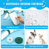 Sunnymove 100 Pcs Disposable Dog Paw Protector Adjustable Pet Boots Dog Feet Covers for Paw Protection with Self Adhesive Bandage for Small Medium Large Dogs Indoor Outdoor Walking Foot Muffs