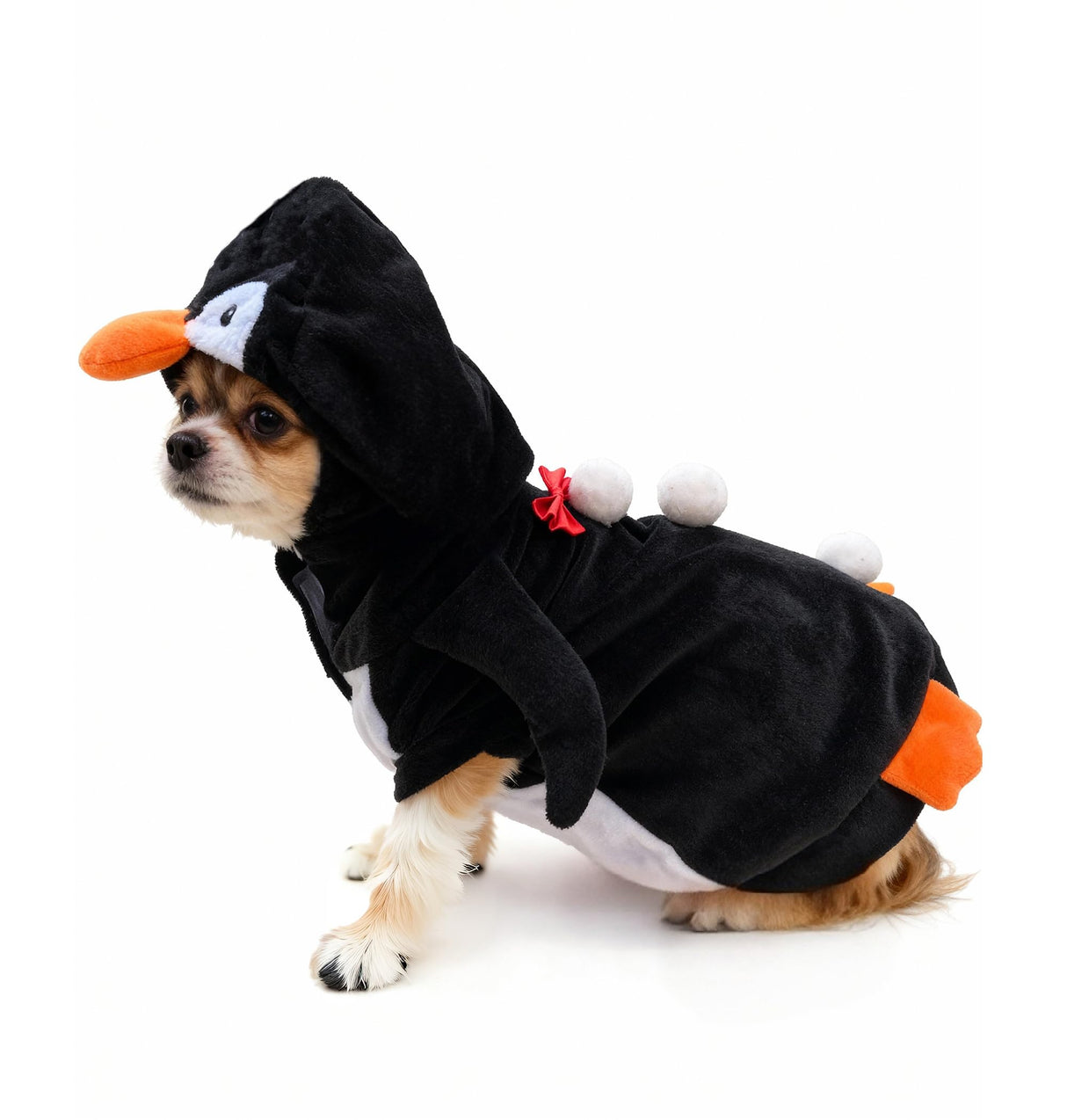 IOICYBF Pet Costume for Small Dogs Cats,Halloween Hoodies Winter Puppy Coat Outfits Funny Pajamas Clothes for Christmas Party,Penguin M