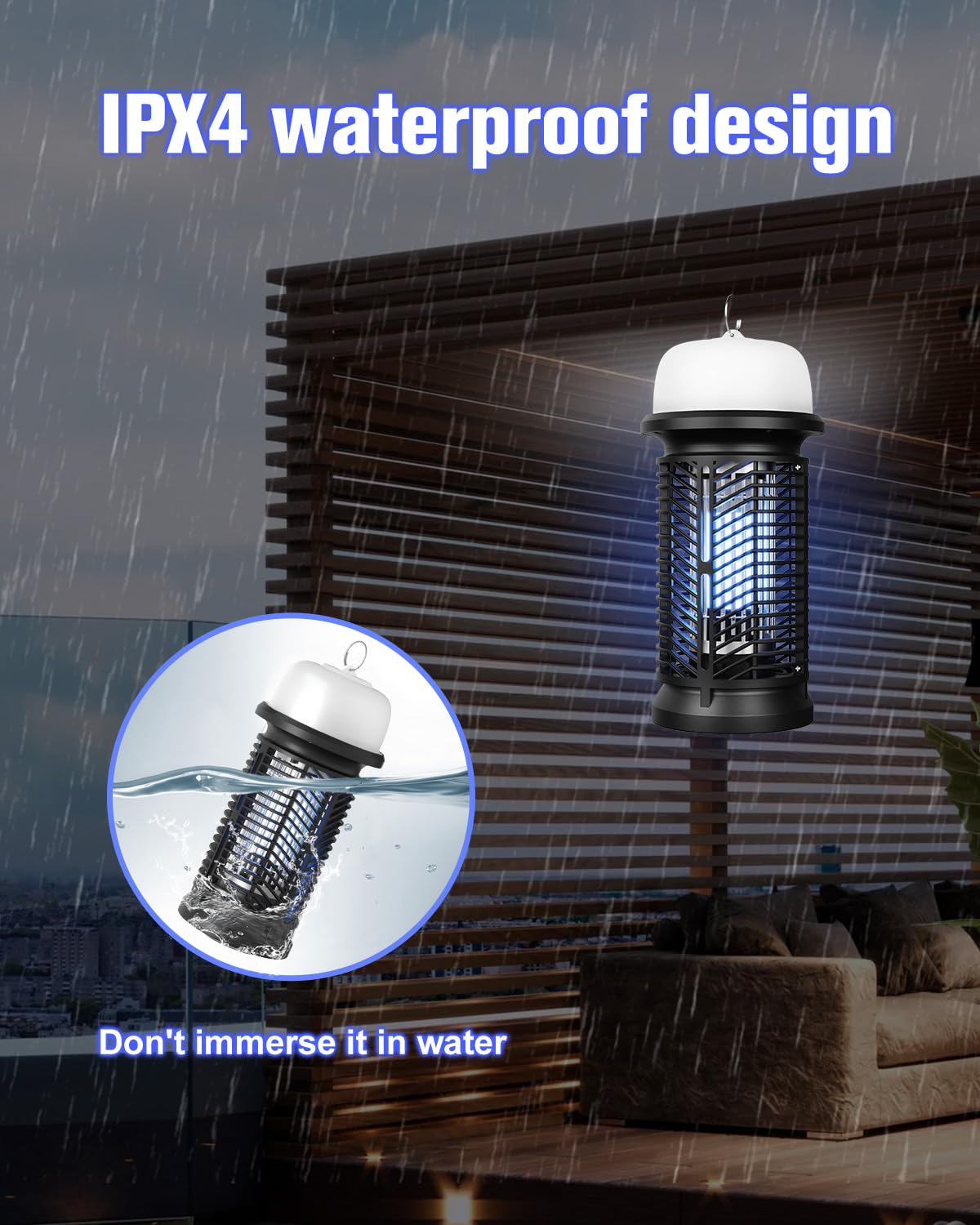 DEEZEE Bug Zapper Outdoor Indoor，Mosquito Zapper with LED Light,4200V Electric Fly Zapper,20W Insect Zapper&Mosquito Killer lamp for Home, Patio, Kitchen, Backyard, Camping, Plug-in