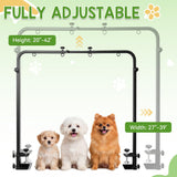 Adjustable Dog Grooming Stand for Table: 42" Height & 27"-39" Width, Includes Hammock & 2 No-Sit Nooses, Heavy-Duty Dog Grooming Arm for Bathing Nail Trimming Drying Cutting Cats & Dogs at Home