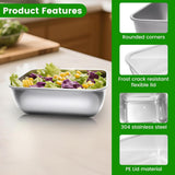 5 PCS Stainless Steel Storage Container Sets - Clear Lids, Stackable Food Storage | Kitchen Containers, Fruit & Snack Organization (Multi-Use)