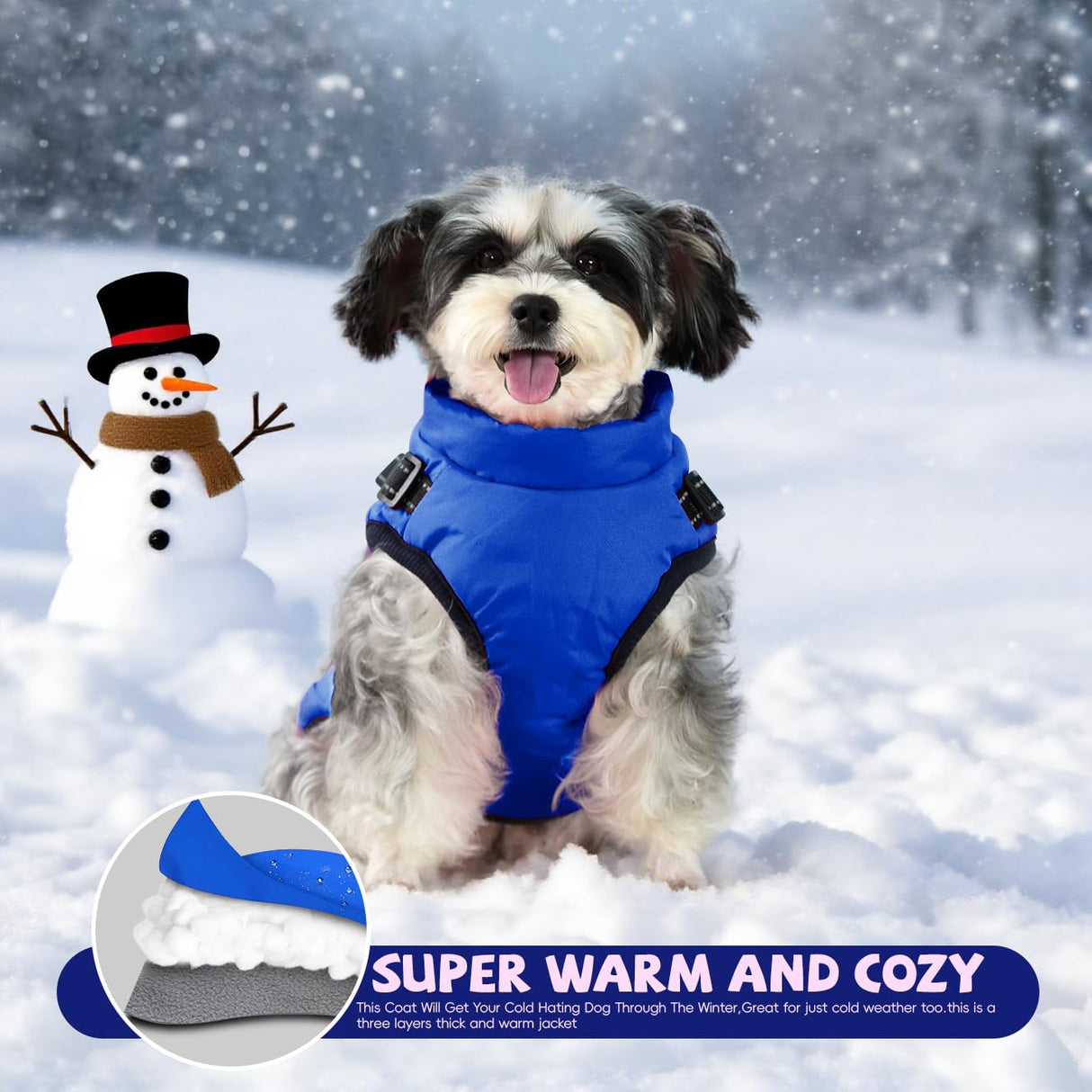 Gyuzh Dog Coat with Harness Puppy Coats Small Dog Harness Jacket Winter Waterproof Jackets for Smal Medium Large Dogs